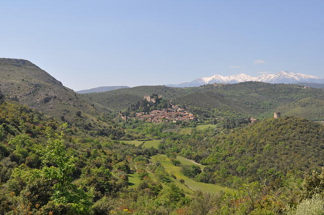 Mediterranean village in the French Pyrenees ( Castelnou )