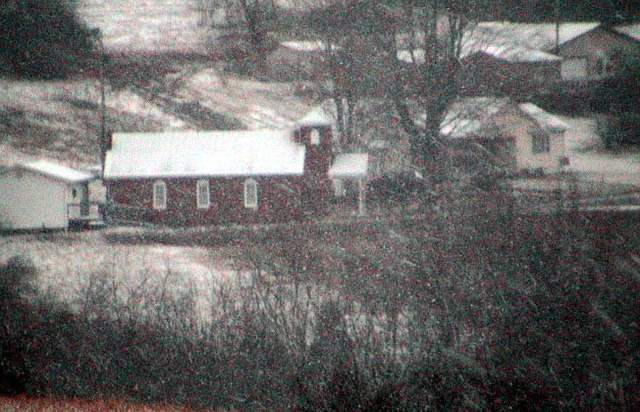 Church in snowstorm