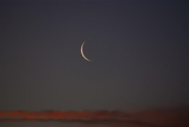 New moon at sunset