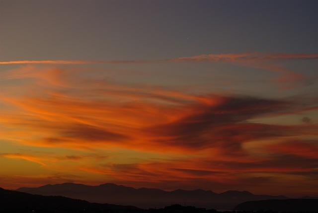 Dramatic clouds at sunset