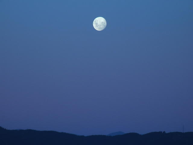 moon on blue background