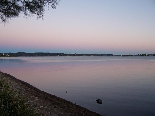 sunset over lake