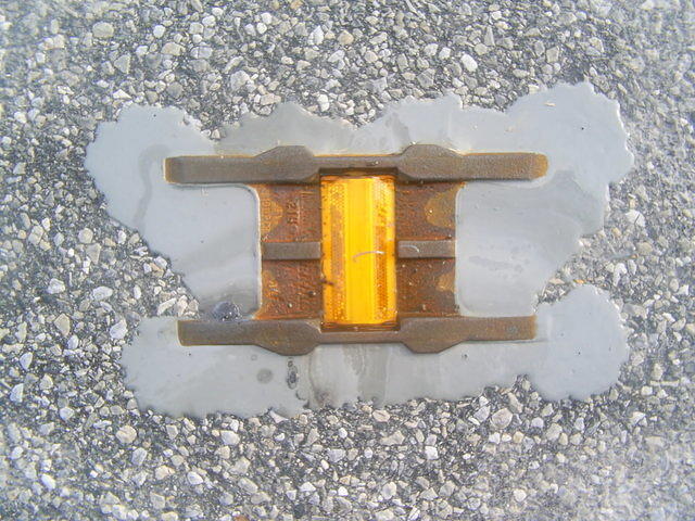 Reflector embedded in Road