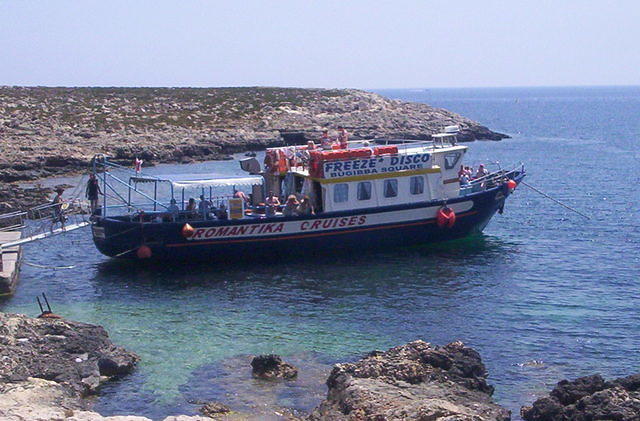 Boat in the blue lagoon