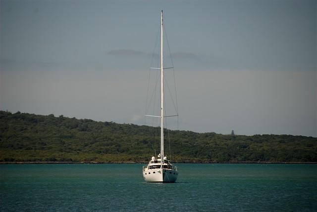 Yacht at anchor