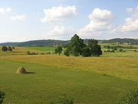 Field with haystack