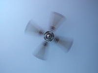 ceiling fan moving quicker, bluring