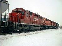 Freight train in Byron, Illinois.