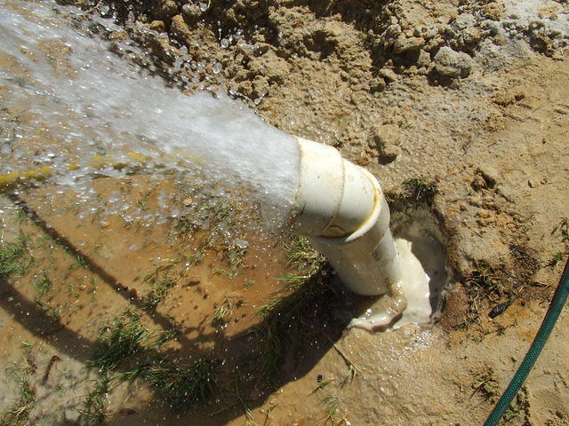 Compressor blowing sandy water from a water-bore, Wanneroo, Western Australia